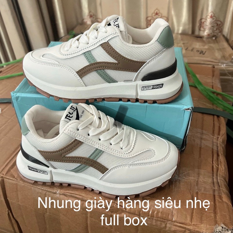 Giày thể thao nữ siêu nhẹ đế răng cưa hàng Quảng Châu siêu xịn,giầy sneaker nữ viền phối màu đế cao su êm loại đẹp