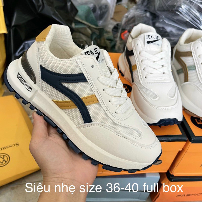 Giày thể thao nữ siêu nhẹ đế răng cưa hàng Quảng Châu siêu xịn,giầy sneaker nữ viền phối màu đế cao su êm loại đẹp