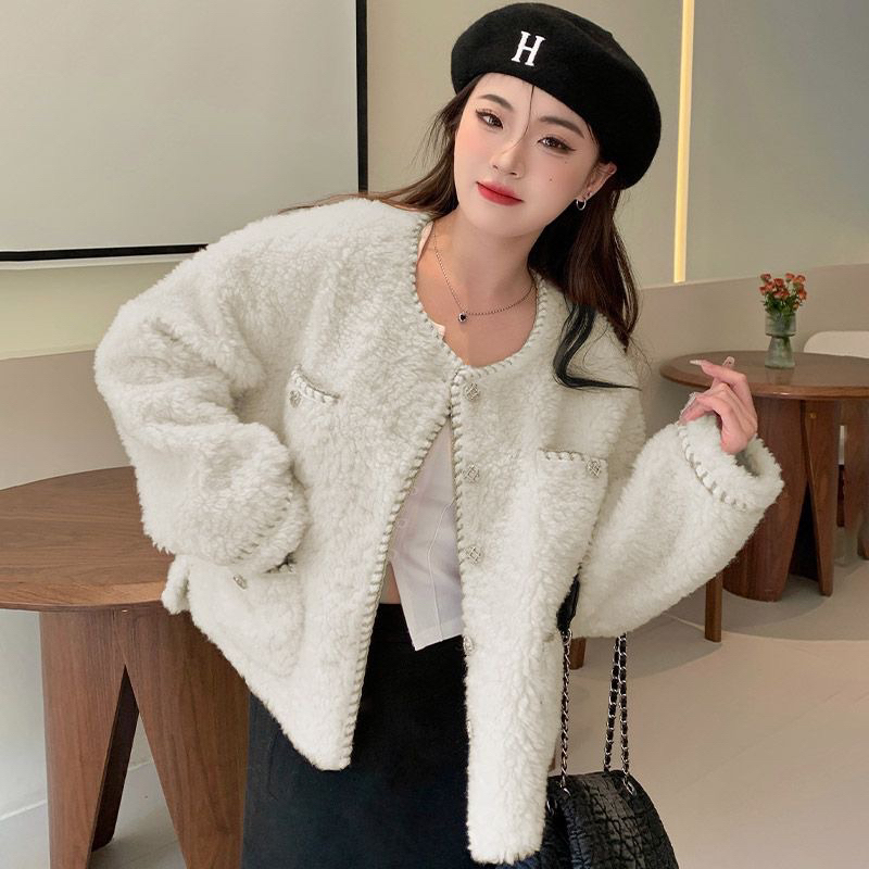 Áo khoác lông 2 lớp trần bông lên trong, áo khoác nữ phong cách hàn quốc