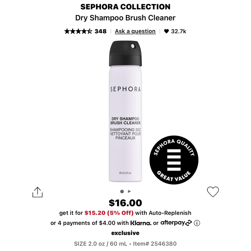 Rửa cọ khô Sephora $16 60ml