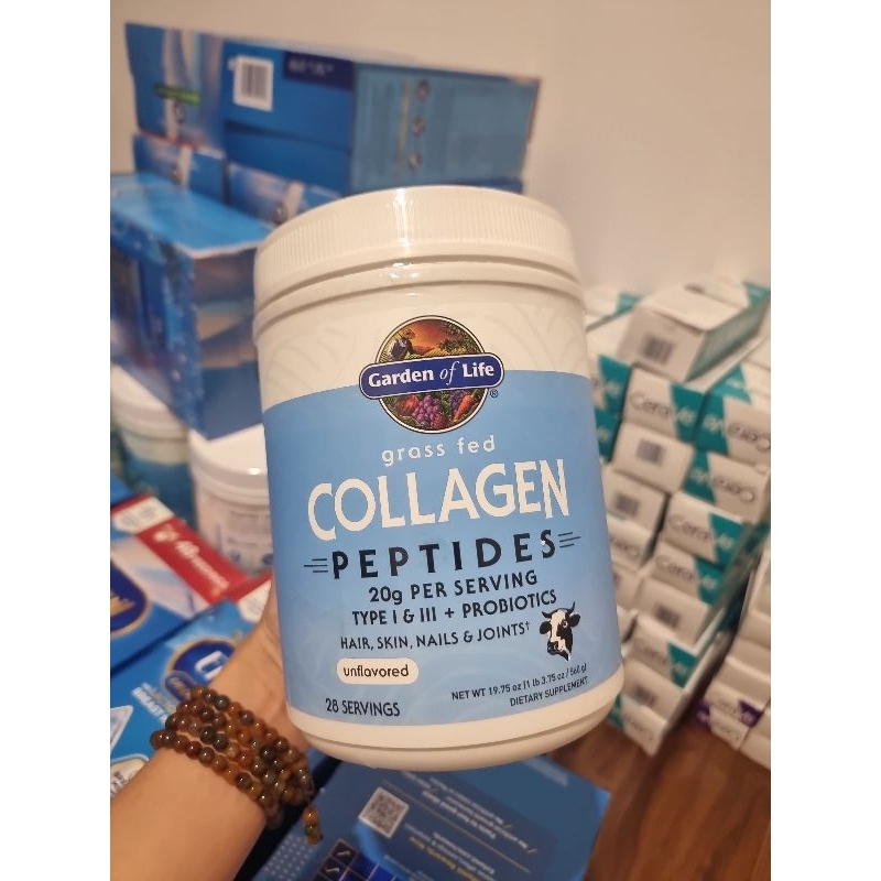 Bột Collagen Garden of Life Grass Fed Collagen Peptides Powder 560g