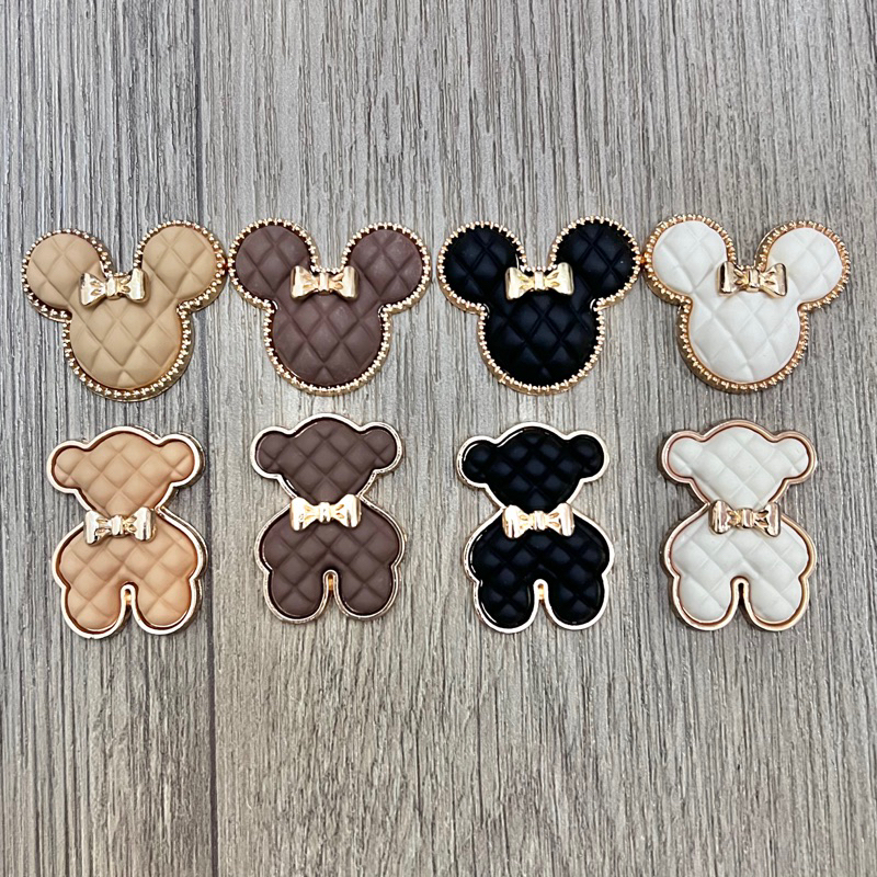 STICKER / JIBITZ / CHARM GẤU ĐEO NƠ, MICKEY KIM LOẠI TRANG TRÍ DÉP SỤC, DÉP CROCS