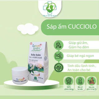 Sáp giữ ấm Baby Balm Cucciolo cho bé giúp làm ấm cơ thể, giảm ho đêm, phòng ngừa các bệnh hô hấp nhập khẩu Ý - Hộp 15ml