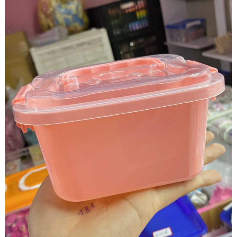 Hộp nhựa hồng 500ml có quai xách