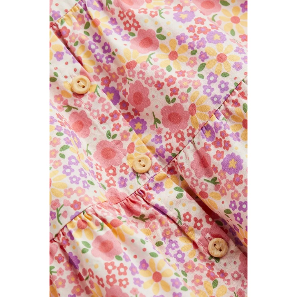 Váy hoa dài tay có khuy HM H&M_hàng chính hãng authentic