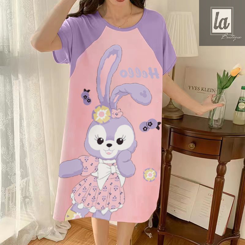 (ORDER) Đầm ngủ ráp lăng in hoạt hình bigsize 40kg - 100kg