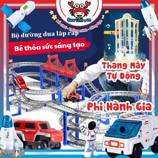 Bộ lắp ráp đường đua ô tô sáng tạo cho bé (Đồ chơi trẻ em lắp ghép đường ray ô tô phát triển tư duy)