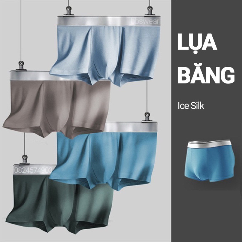 Quần lót nam boxer lụa su lạnh không đường may mềm mịn thoáng mát DAPPERMAN