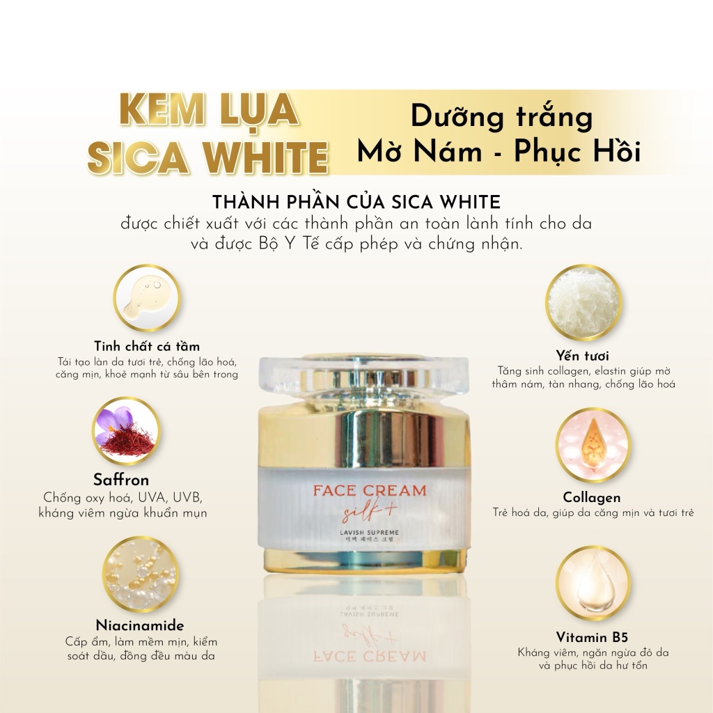 Combo 2 Kem Lụa Sica White 25G (Tặng Tẩy Da Chết 100G Và Sữa Rửa Mặt 40G) - SICA WHITE