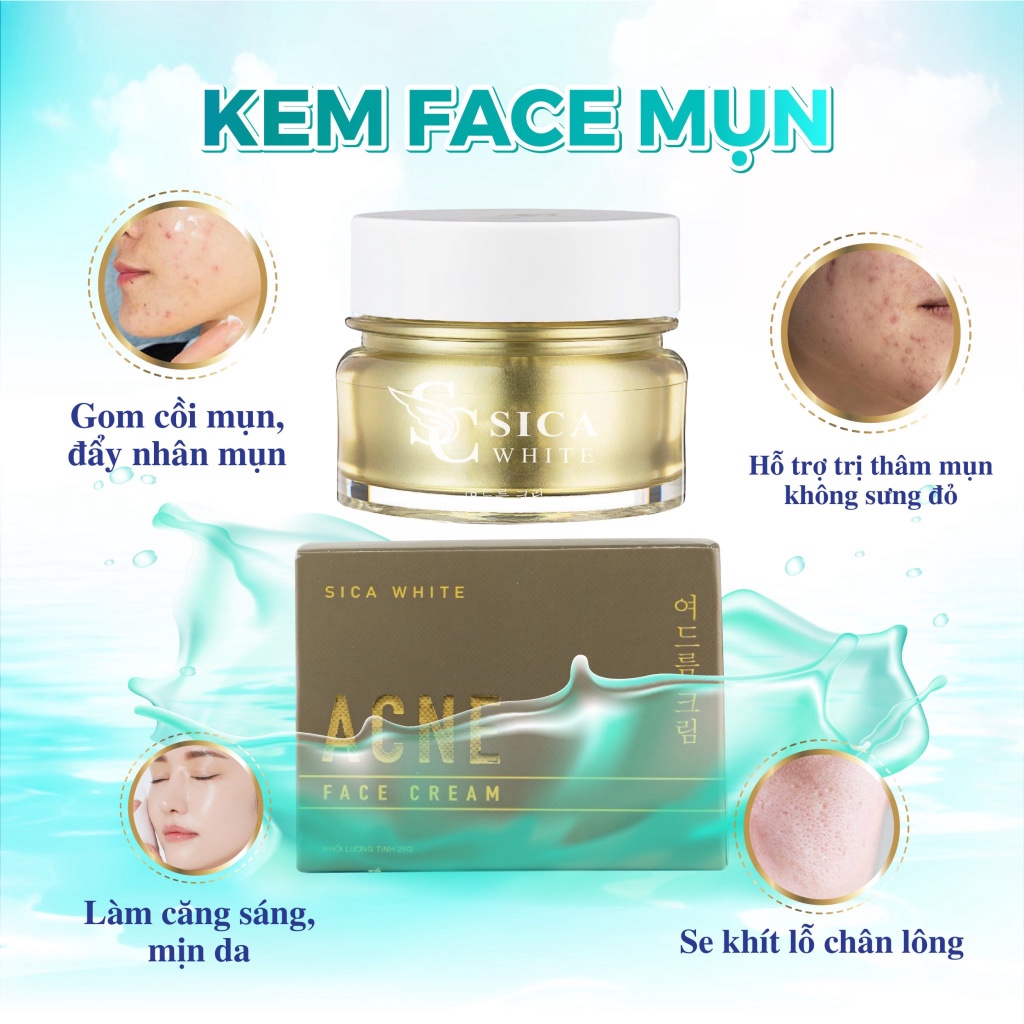 Kem mụn Acne Sica White 25G, giải quyết tận gốc mụn, sạch thâm, ngăn ngừa sẹo - Sica White