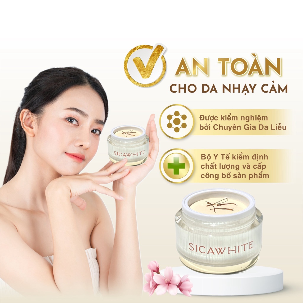 Combo Kem Sica White Kem Lụa 25G Và Kem Chống Nắng 60Ml (Tặng Sữa Rửa Mặt 40G) - SICA WHITE