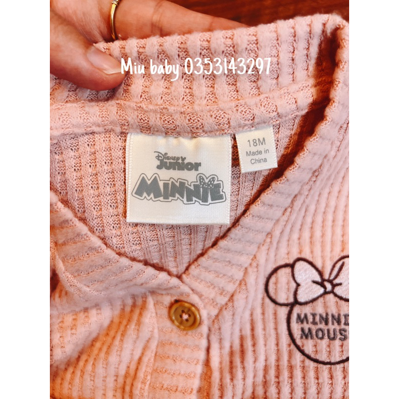 Khoác hồng dáng cardigan bé gái Minnie xuat du