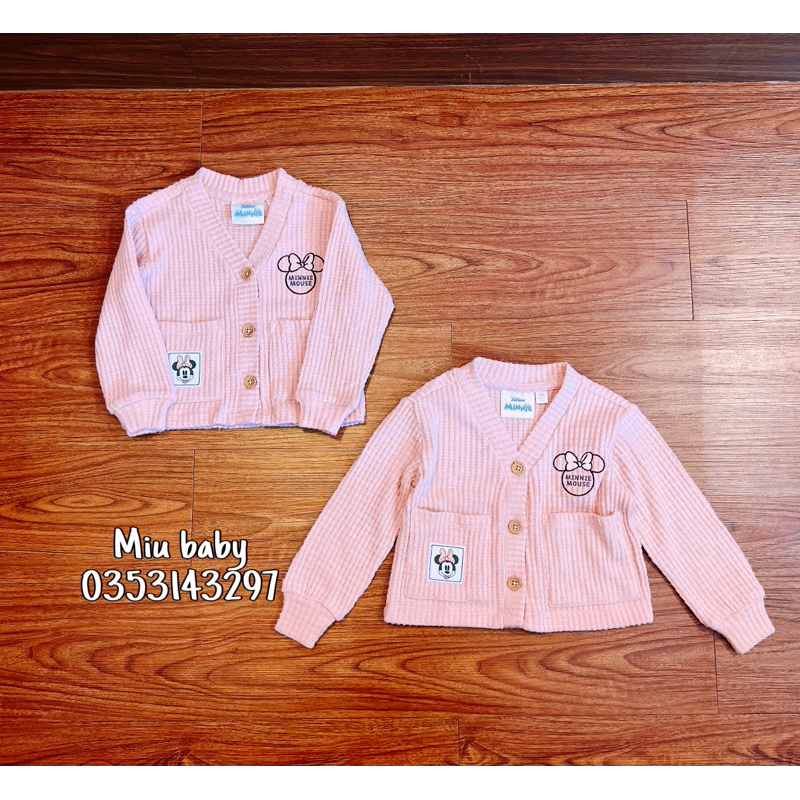 Khoác hồng dáng cardigan bé gái Minnie xuat du