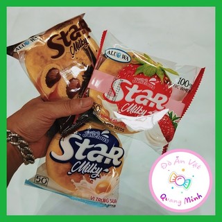 Bánh mì Star Milky Aluowa gói 50g với các vị trứng sữa, dâu tây, sô cô la, sầu riêng, khoai môn thơm ngon hấp dẫn