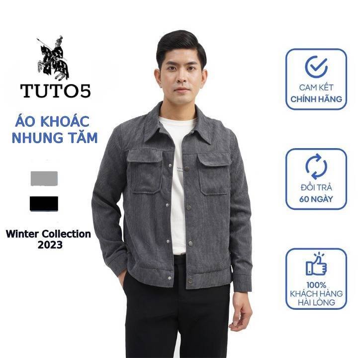 Áo khoác nam nhung tăm TUTO5 Menswear KN01 - thiết kế túi hộp 2 lớp dày dặn, form rộng, phong cách Hàn Quốc năng động