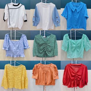 🍒 Topic Thanh Lý Áo Thun, SM Kiểu Croptop, Cổ Vuông Tay Phồng Trendy Dành Cho Nữ, Nhiều Mẫu Còn New 💯 nguyên tag 🍒