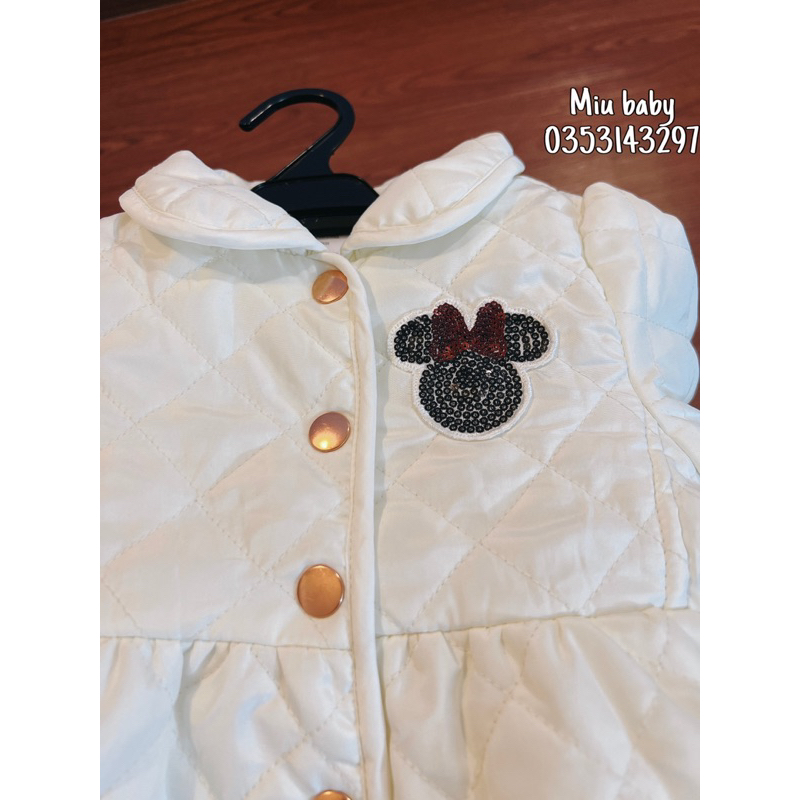Khoác phao trắng lót lông nhẹ ấm dư xịn đét dáng tiểu thư cho bé gái