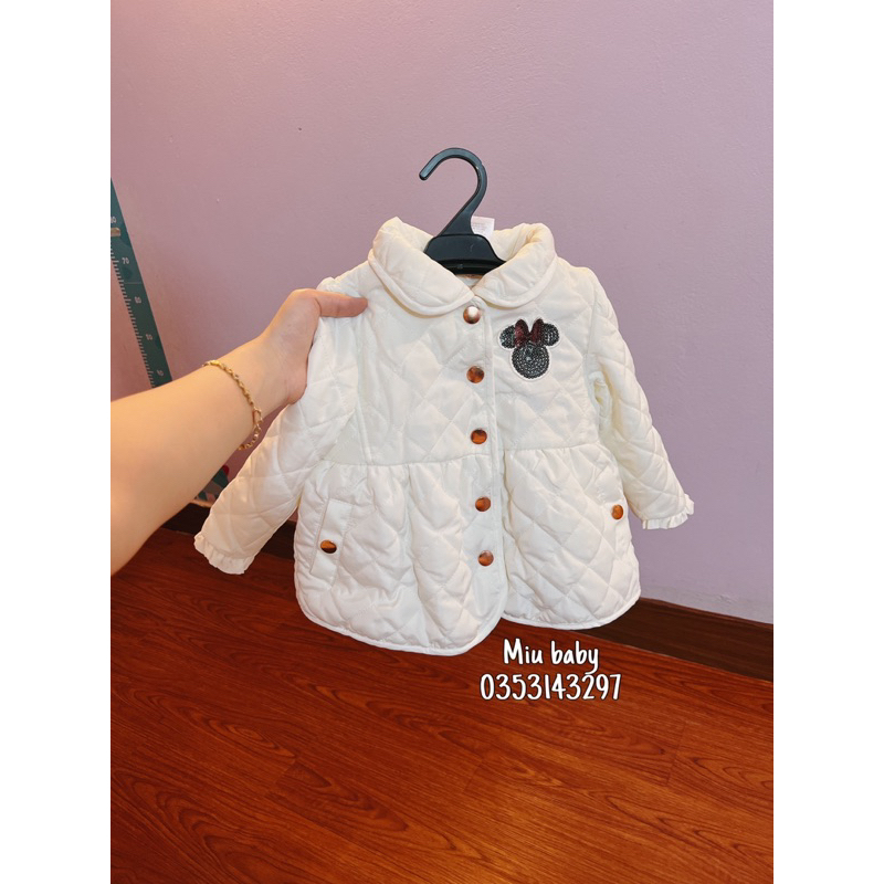 Khoác phao trắng lót lông nhẹ ấm dư xịn đét dáng tiểu thư cho bé gái