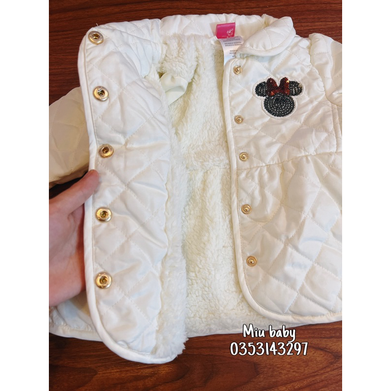 Khoác phao trắng lót lông nhẹ ấm dư xịn đét dáng tiểu thư cho bé gái