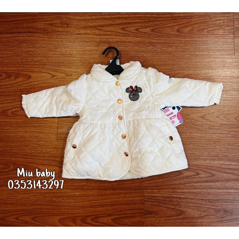 Khoác phao trắng lót lông nhẹ ấm dư xịn đét dáng tiểu thư cho bé gái