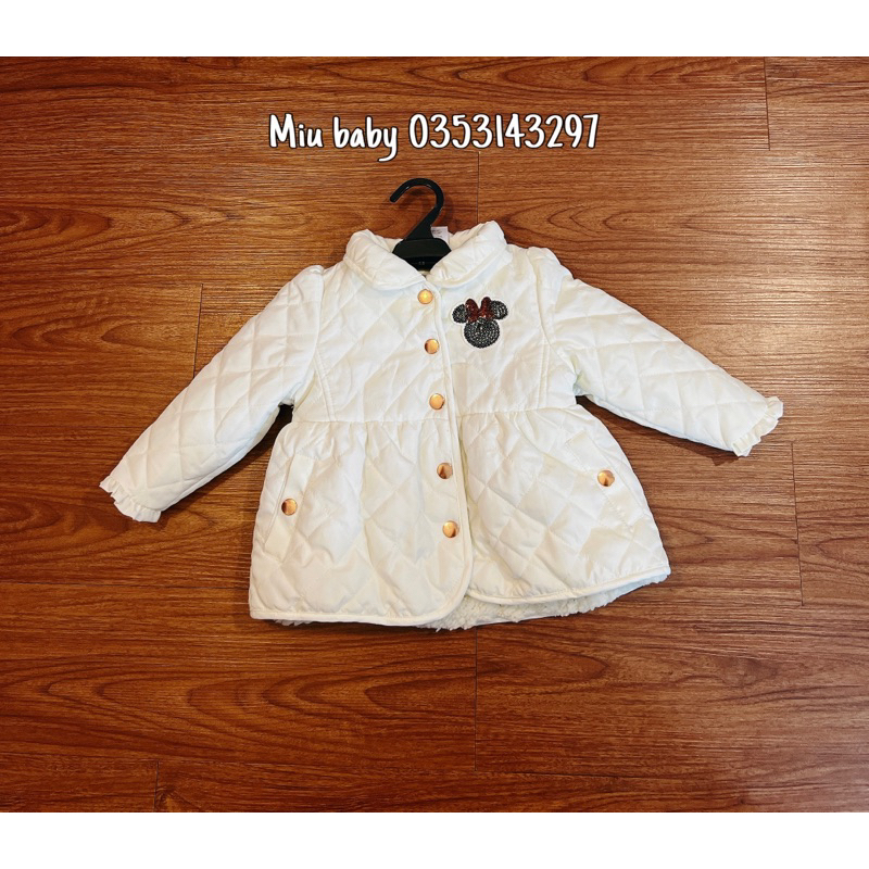 Khoác phao trắng lót lông nhẹ ấm dư xịn đét dáng tiểu thư cho bé gái