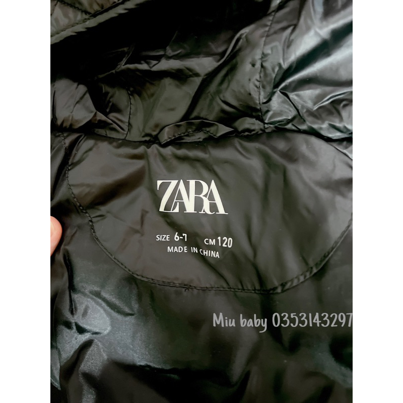 Gile phao đen dáng ngắn có mũ trần trám bé gái ZRr xuat du