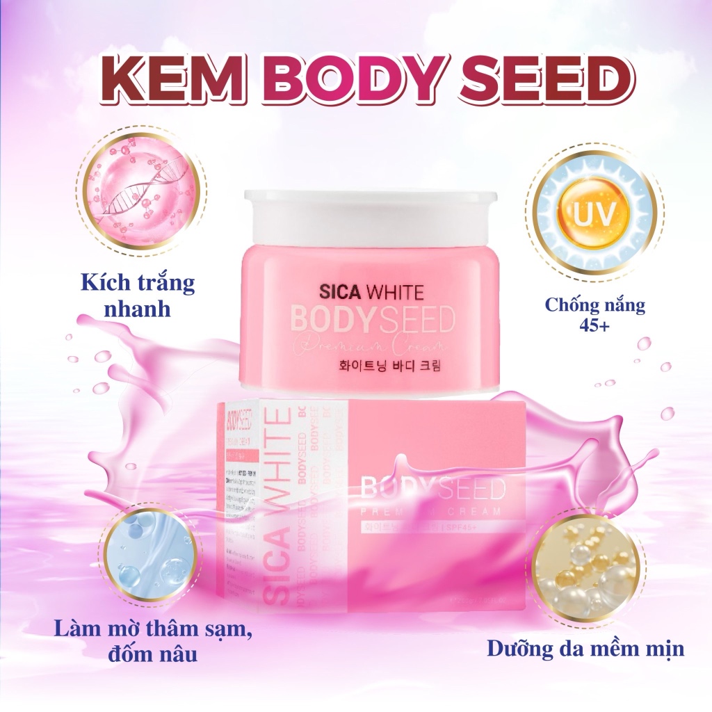 Combo Kem Sica White Body Mầm 250G Và Mầm Ý Dĩ 200G - SICA WHITE