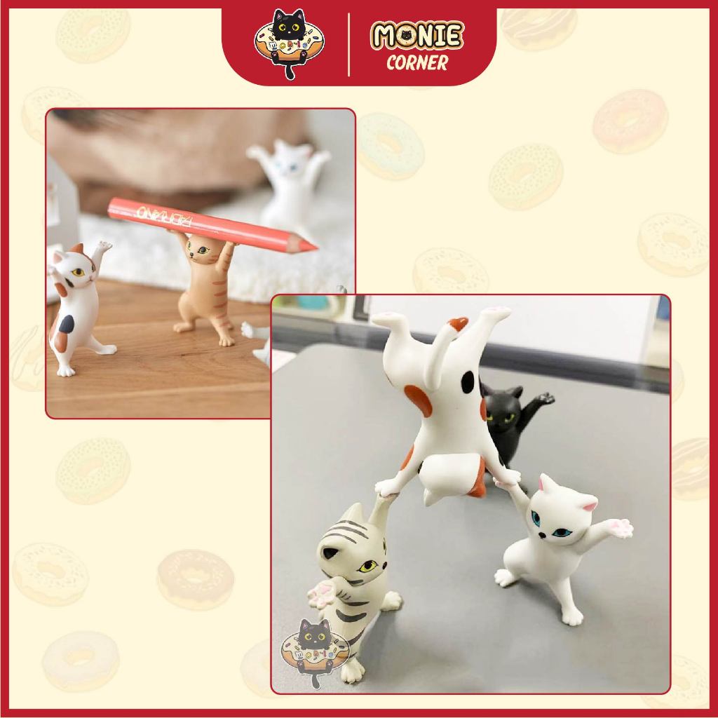 Mô hình mèo nhảy múa để bàn mini, tiểu cảnh, trang trí bàn học, bàn làm việc