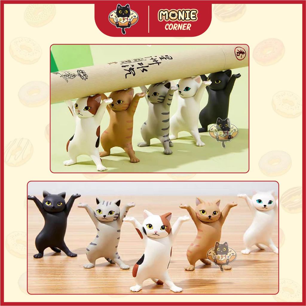 Mô hình mèo nhảy múa để bàn mini, tiểu cảnh, trang trí bàn học, bàn làm việc