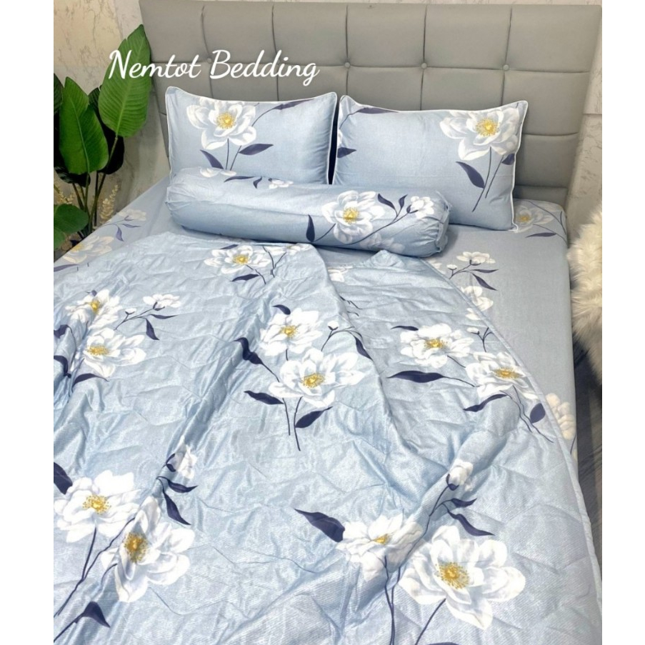📛SALE 50%📛 BỘ 4 món 5 món trọn bộ chăn ga lụa tencel cao cấp siêu mát mịn. có ga nệm, vỏ nằm, vỏ ôm khóa kéo, mền