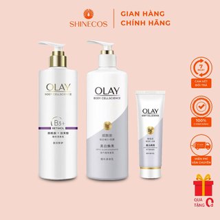 Sữa Tắm OLAY B3+Vitamin C 500ml + Dưỡng thể Olay Retinol 250ml Dưỡng Trắng Da, Cấp Ẩm Và Đàn Hồi Cho Da SHINECOS