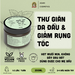 [200ml] Tẩy da chết bạc hà cho da đầu & cơ thể handmade Asari Cosmetics