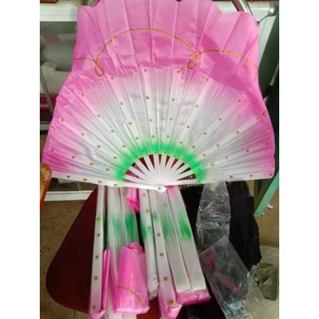 Đôi quạt múa nan nhựa phun kim tuyến, pha màu, siêu lụa, siêu bền. dài rộng 48cm giárẻ