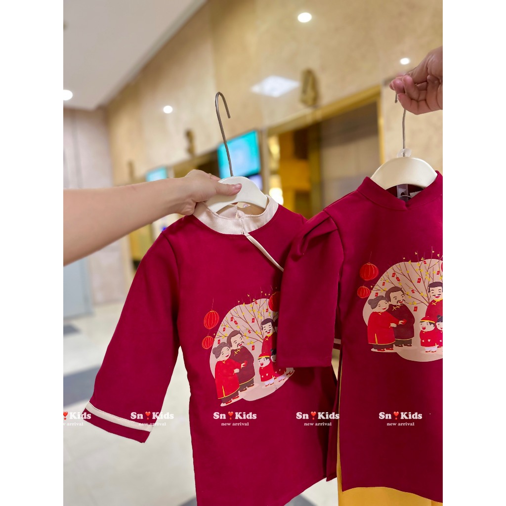 Áo dài Tết GIA ĐÌNH bé trai bé gái  chất nhung lì cho bé từ 9-30kg Namkidshop