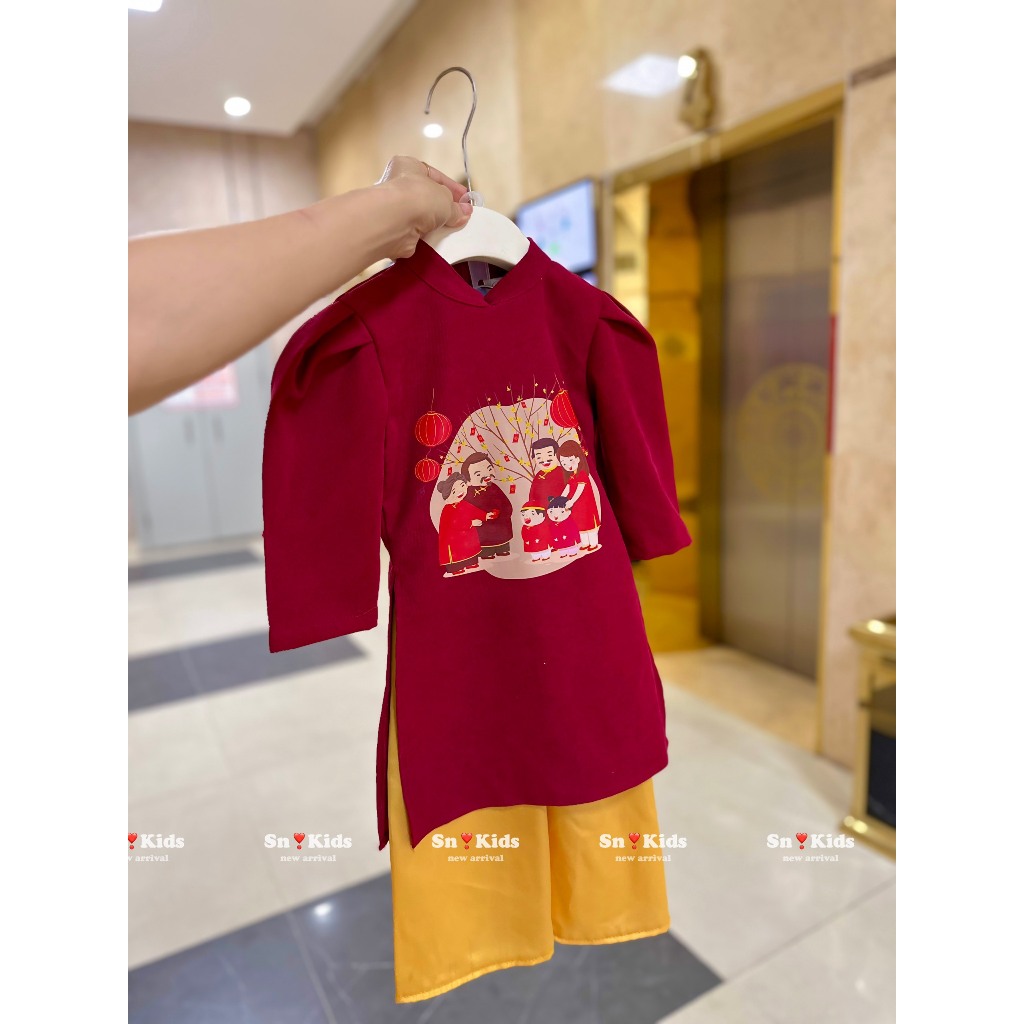 Áo dài Tết GIA ĐÌNH bé trai bé gái  chất nhung lì cho bé từ 9-30kg Namkidshop