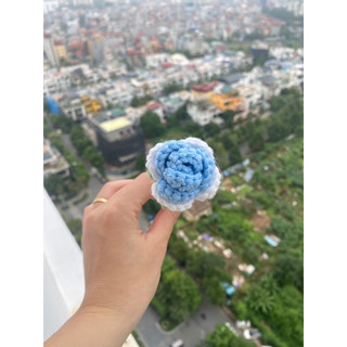 Hoa len handmade, hoa hồng len mini nhiều màu