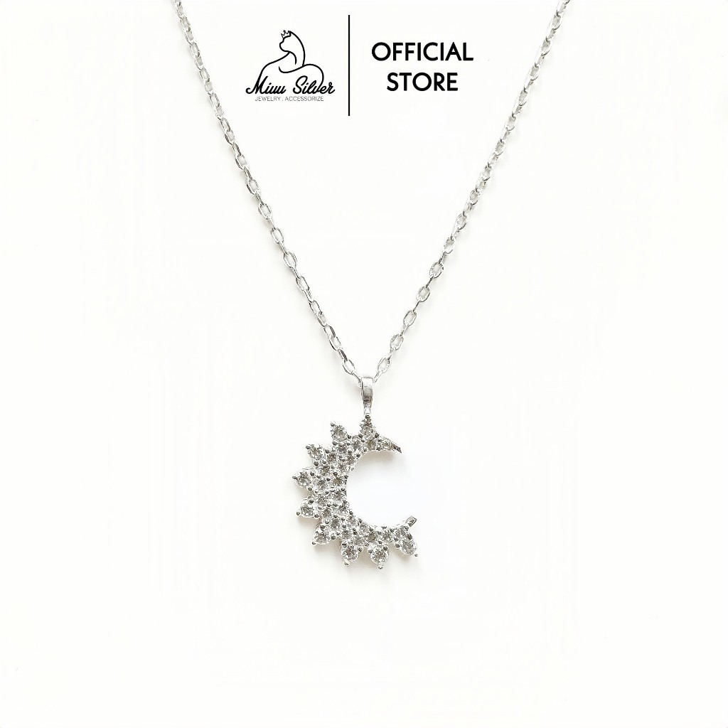 Dây chuyền bạc Miuu Silver, vòng cổ nữ đính đá Nie