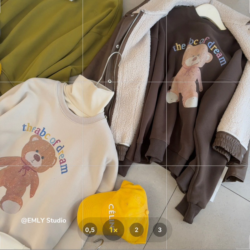 Áo Sweater Nỉ Gấu Hàng QCCC Lót Nỉ Bông Phong Cách Hàn Quốc 🇰🇷