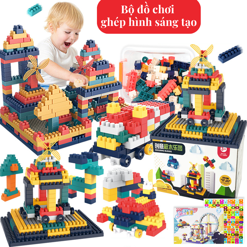 Bộ đồ chơi ghép hình sáng tạo cho bé từ 2-7 tuổi lắp ghép thông minh, đồ chơi trí tuệ, quà tặng sinh nhật