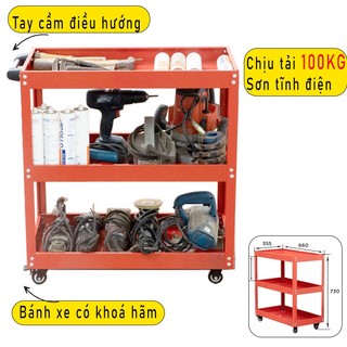 Xe Đẩy 3 Tầng Size Lớn 660x355, Xe Đẩy Đồ Nghề Dụng Cụ Sửa Chữa