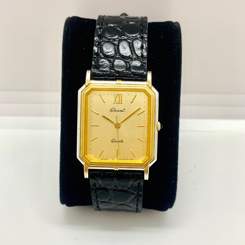 Đồng hồ tank vuông nam hiệu Orient bọc vàng - Chính hãng Nhật Bản