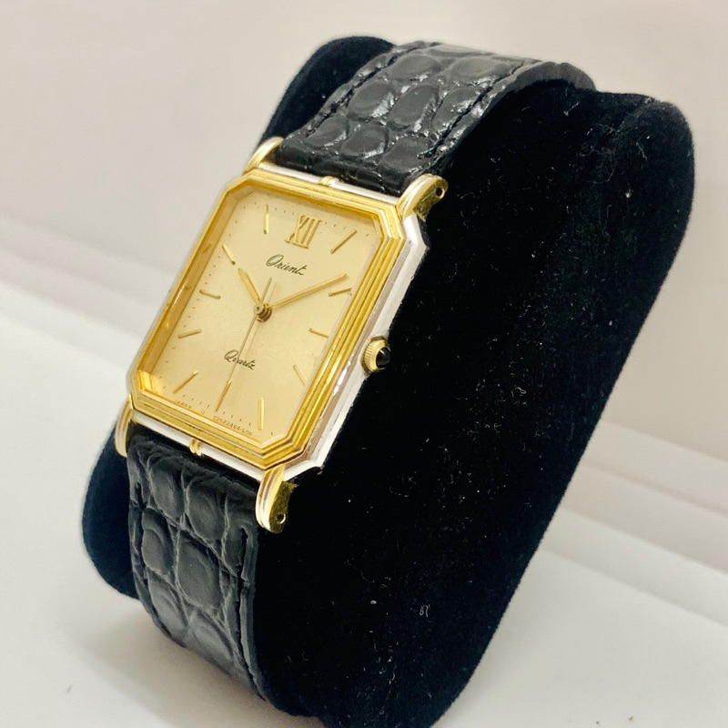 Đồng hồ tank vuông nam hiệu Orient bọc vàng - Chính hãng Nhật Bản