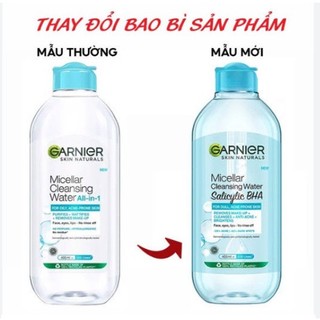 Nước Tẩy Trang Garnier Dành Cho Da Dầu Và Mụn 400ml Micellar Cleansing Water For Oily & Acne-Prone Skin