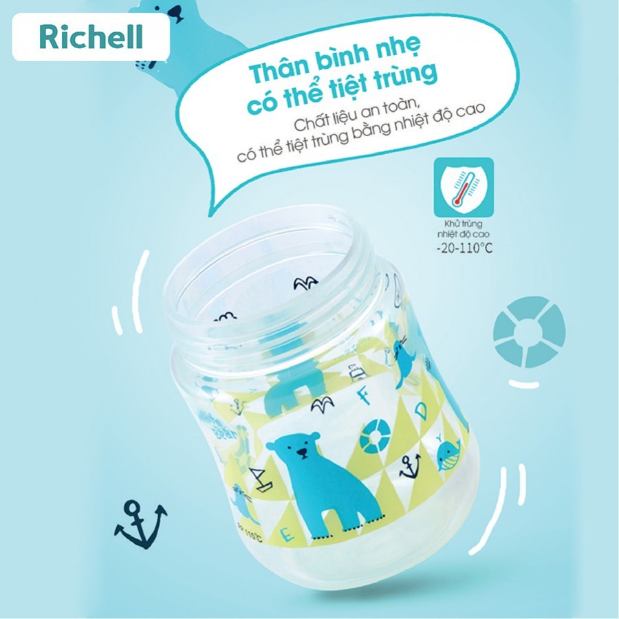 Bình tập uống Richell 2in1 đầu mút