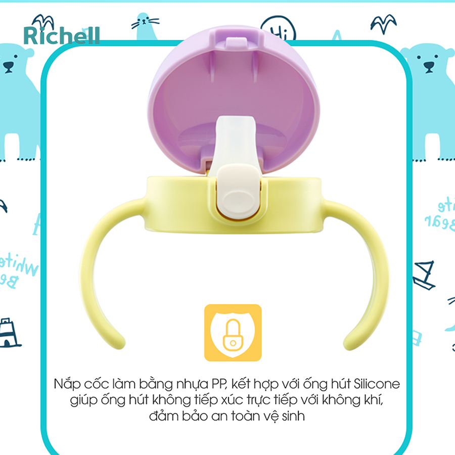 Bình tập uống Richell 2in1 đầu mút