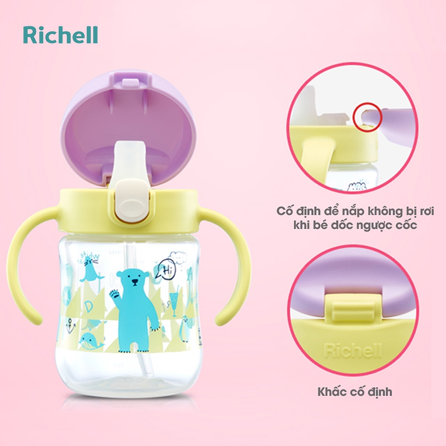 Bình tập uống Richell 2in1 đầu mút