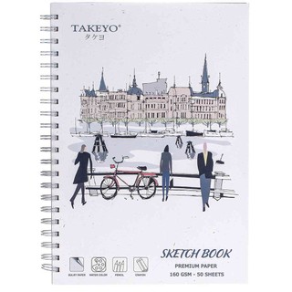 Sổ tay vẽ chì - Sketchbook Takeyo - Akamiline - Giấy kem trơn 160gsm 180gsm
