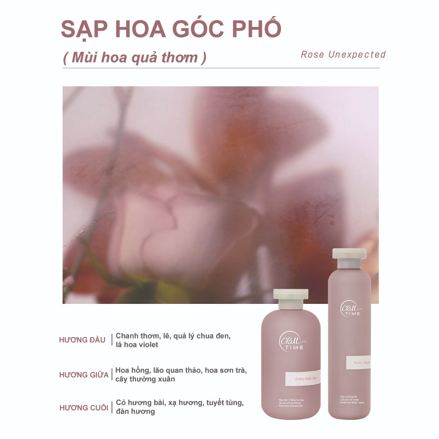 Sữa dưỡng thể 3 tầng hương Chill Time Sạp Hoa Góc Phố 280ml