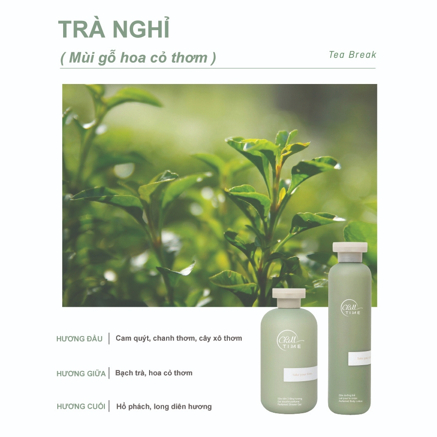 Sữa dưỡng thể 3 tầng hương Chill Time Trà Nghỉ 300ml