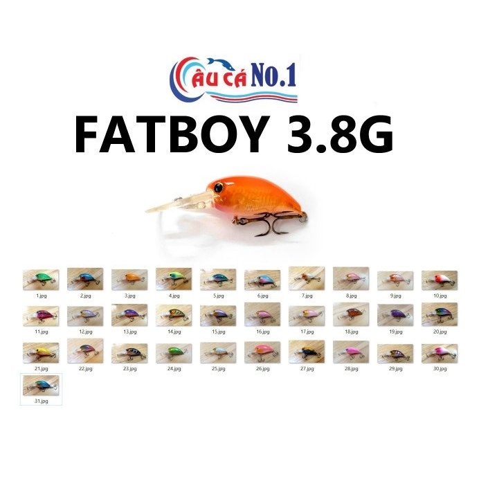 COMBO 2 CON MỒI CÂU LURE FATBOY 3.8G